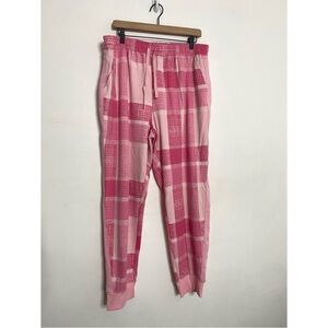LuLaRoe Womens Pink Checkered/Plaid Joggers